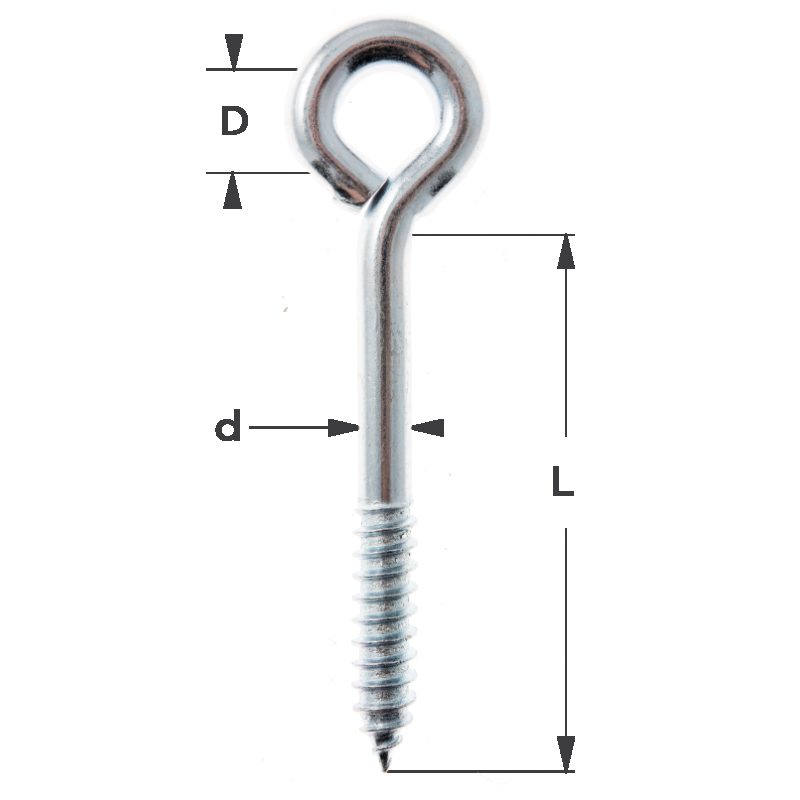 ZYRAW Pack of 10 Eye Hooks Screw Carbon Steel 3.2 Inches Zinc Plating on Bolt Eye Hook for Rust Resistance Self Tapping Screw Eyes Fo EYE-101